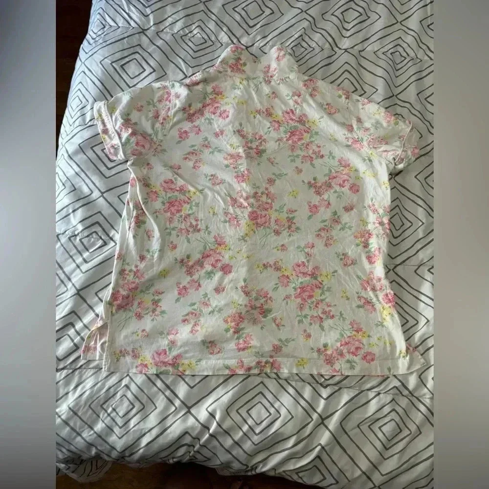 Lauren Ralph Lauren Women’s Pajama Sleep Button Down Top size Large